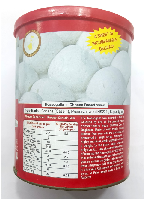 Cane Rasgulle Buy KC Das Rasgulla Online | Best Canned Rasgulla & Rosogolla in India ...